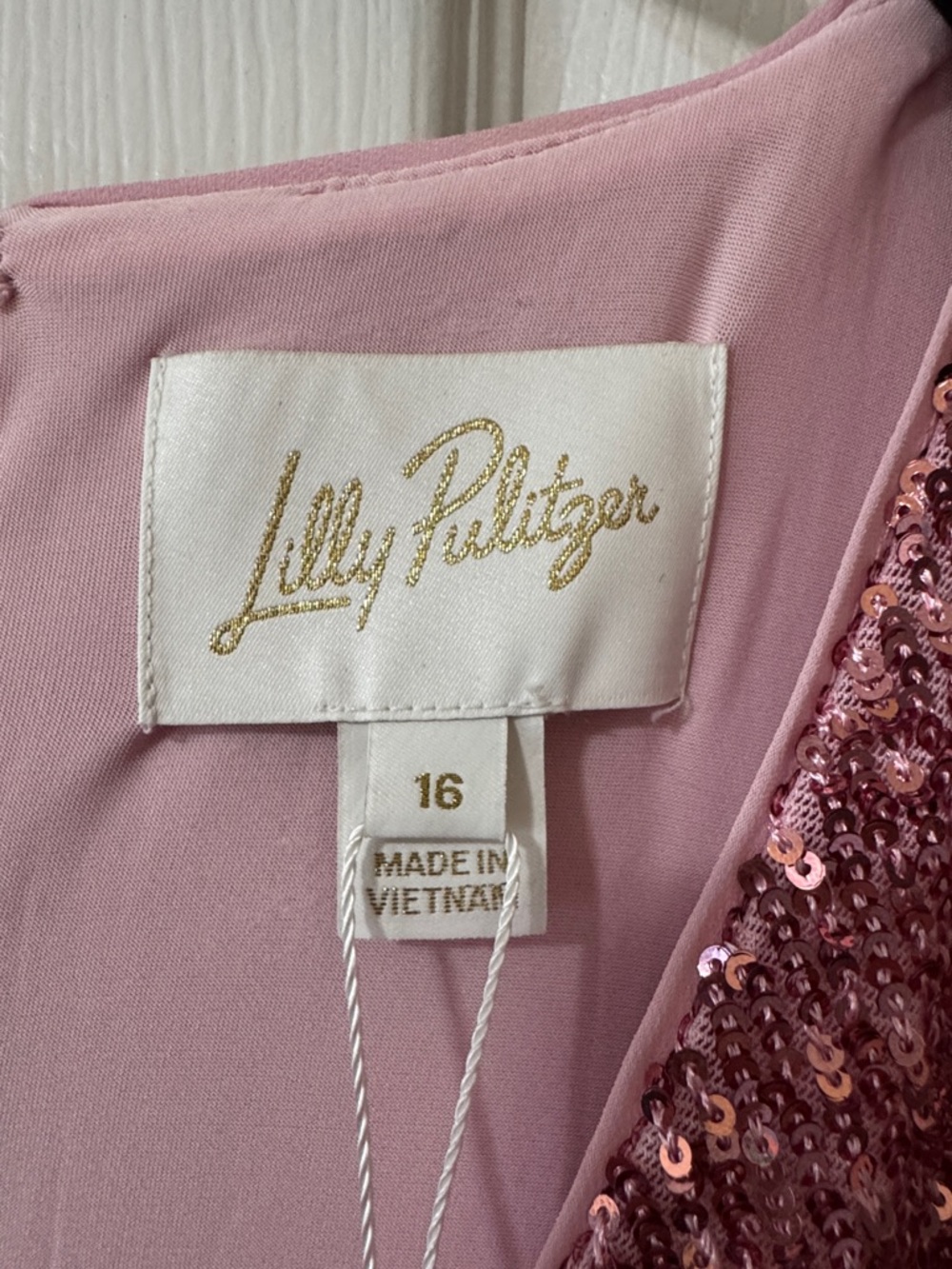 Lilly Pulitzer Rose Pink Sequin Long Sleeve Dress - Picture 2 of 4